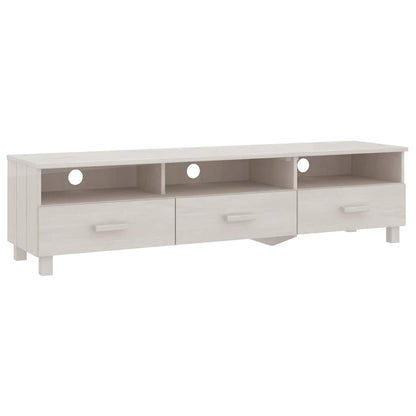 vidaXL TV Cabinet | White | Solid pinewood, MDF | Large | TV Cabinet 2