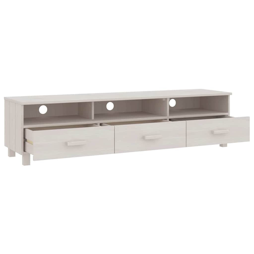 vidaXL TV Cabinet | White | Solid pinewood, MDF | Large | TV Cabinet 5