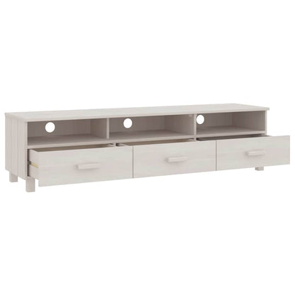 vidaXL TV Cabinet | White | Solid pinewood, MDF | Large | TV Cabinet 5