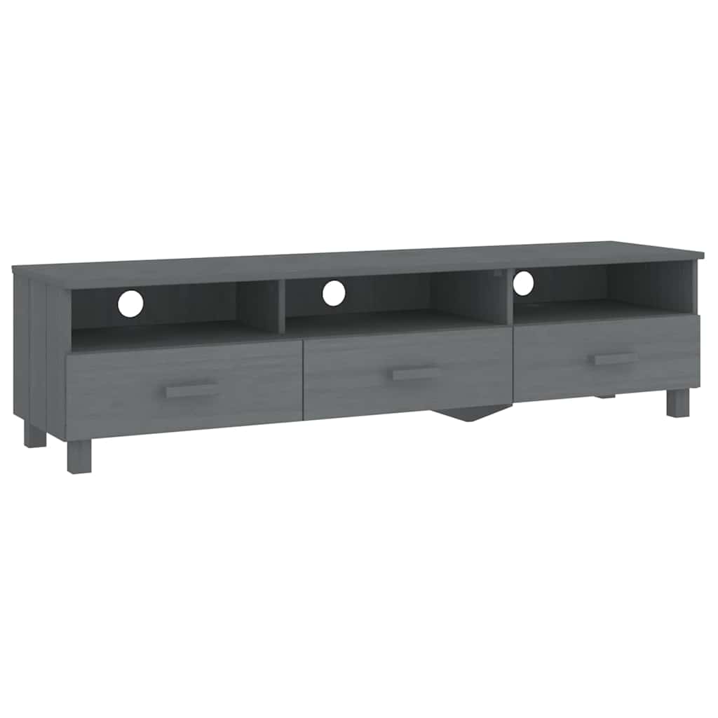vidaXL TV Cabinet | Dark Grey | Solid Pinewood, MDF | Standard | TV Cabinet 2