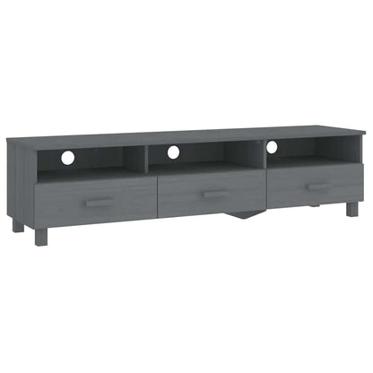 vidaXL TV Cabinet | Dark Grey | Solid Pinewood, MDF | Standard | TV Cabinet 2