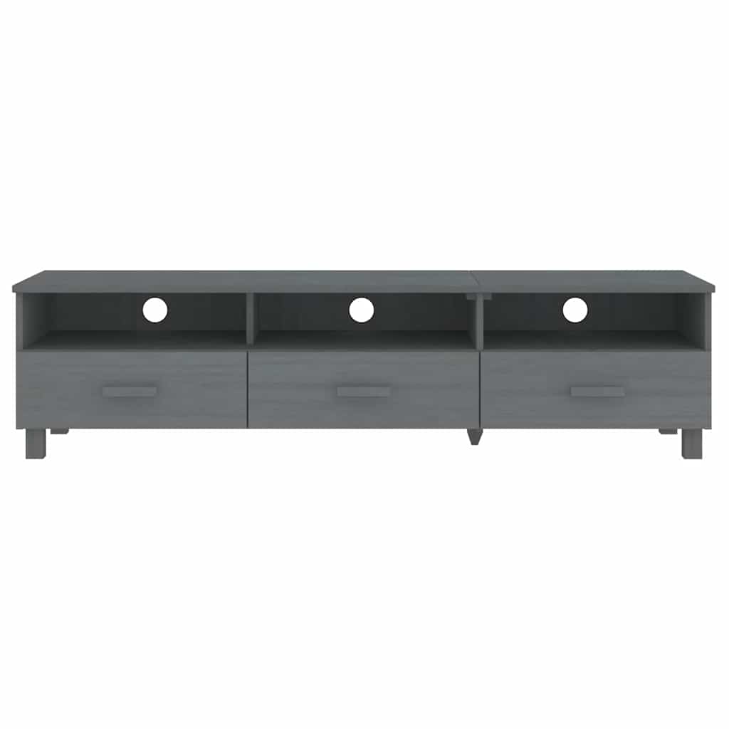 vidaXL TV Cabinet | Dark Grey | Solid Pinewood, MDF | Standard | TV Cabinet 3