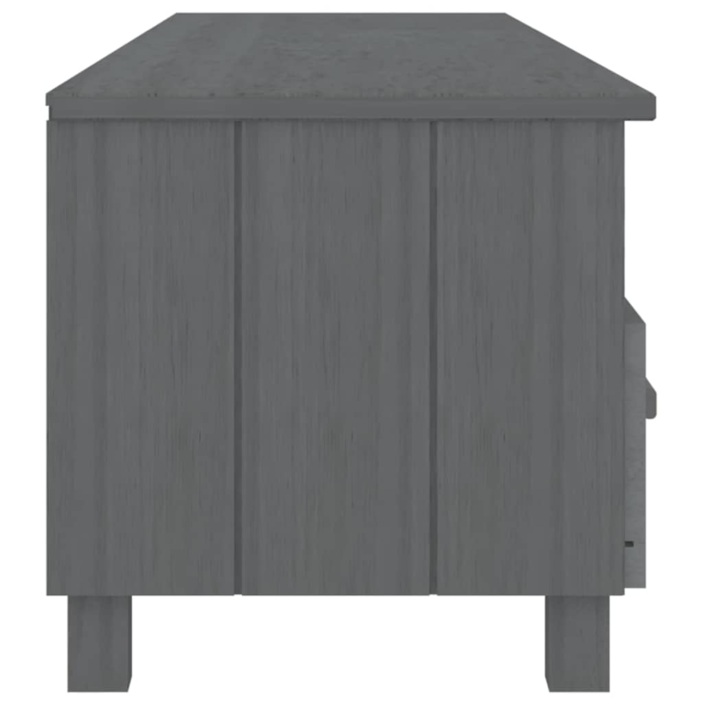 vidaXL TV Cabinet | Dark Grey | Solid Pinewood, MDF | Standard | TV Cabinet 4