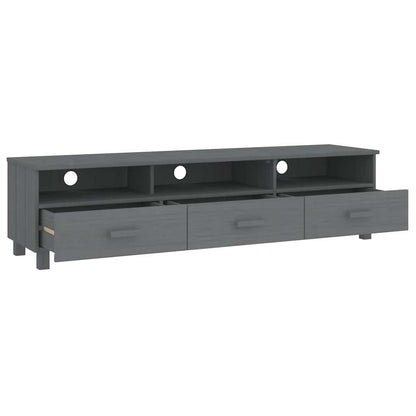 vidaXL TV Cabinet | Dark Grey | Solid Pinewood, MDF | Standard | TV Cabinet 5