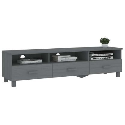 vidaXL TV Cabinet | Dark Grey | Solid Pinewood, MDF | Standard | TV Cabinet 6