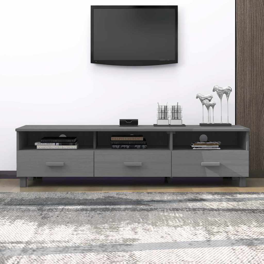 vidaXL TV Cabinet | Dark Grey | Solid Pinewood, MDF | Standard | TV Cabinet 1
