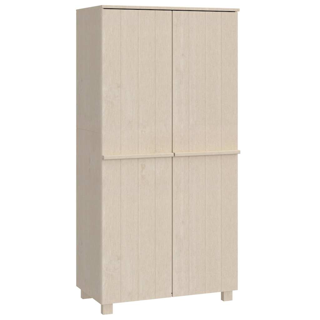 vidaXL Wardrobe | Honey brown | Solid pinewood, MDF | 89 x 50 x 180 cm 2