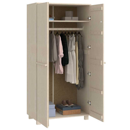 vidaXL Wardrobe | Honey brown | Solid pinewood, MDF | 89 x 50 x 180 cm 6
