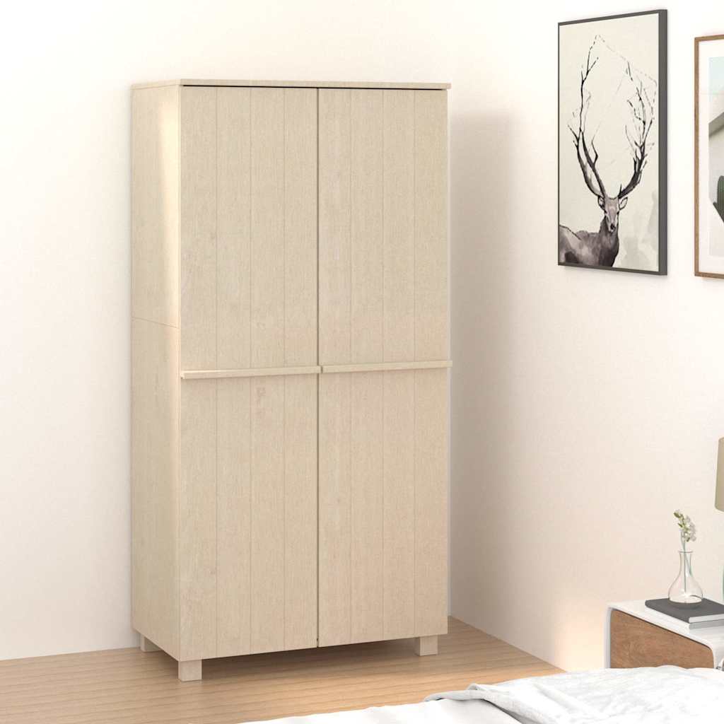 vidaXL Wardrobe | Honey brown | Solid pinewood, MDF | 89 x 50 x 180 cm 1