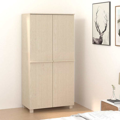 vidaXL Wardrobe | Honey brown | Solid pinewood, MDF | 89 x 50 x 180 cm 1