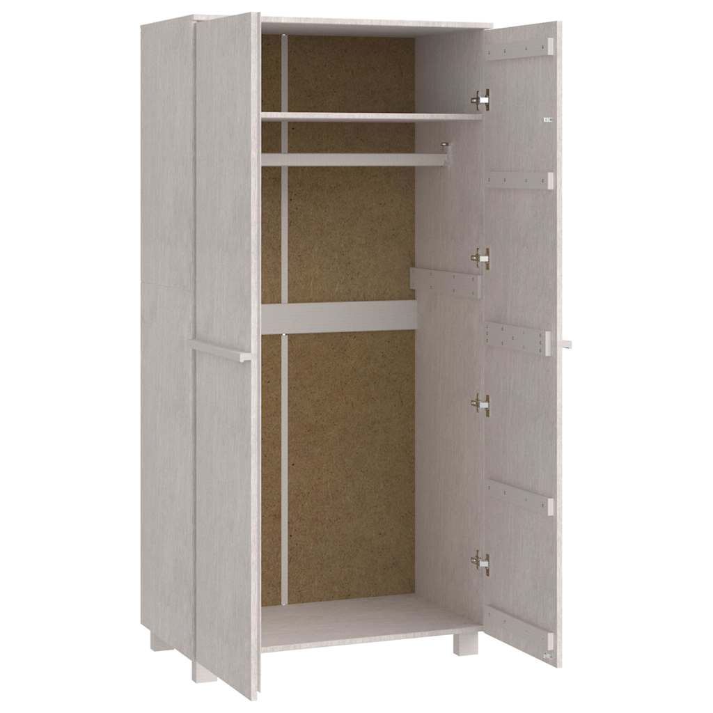 vidaXL Wardrobe | White | Solid pine wood | Medium | Wardrobe | Rectangular 4