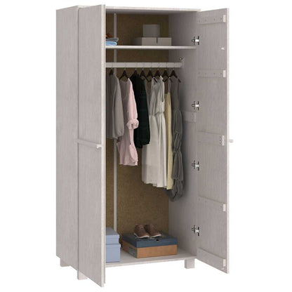 vidaXL Wardrobe | White | Solid pine wood | Medium | Wardrobe | Rectangular 6