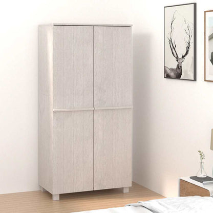 vidaXL Wardrobe | White | Solid pine wood | Medium | Wardrobe | Rectangular 1