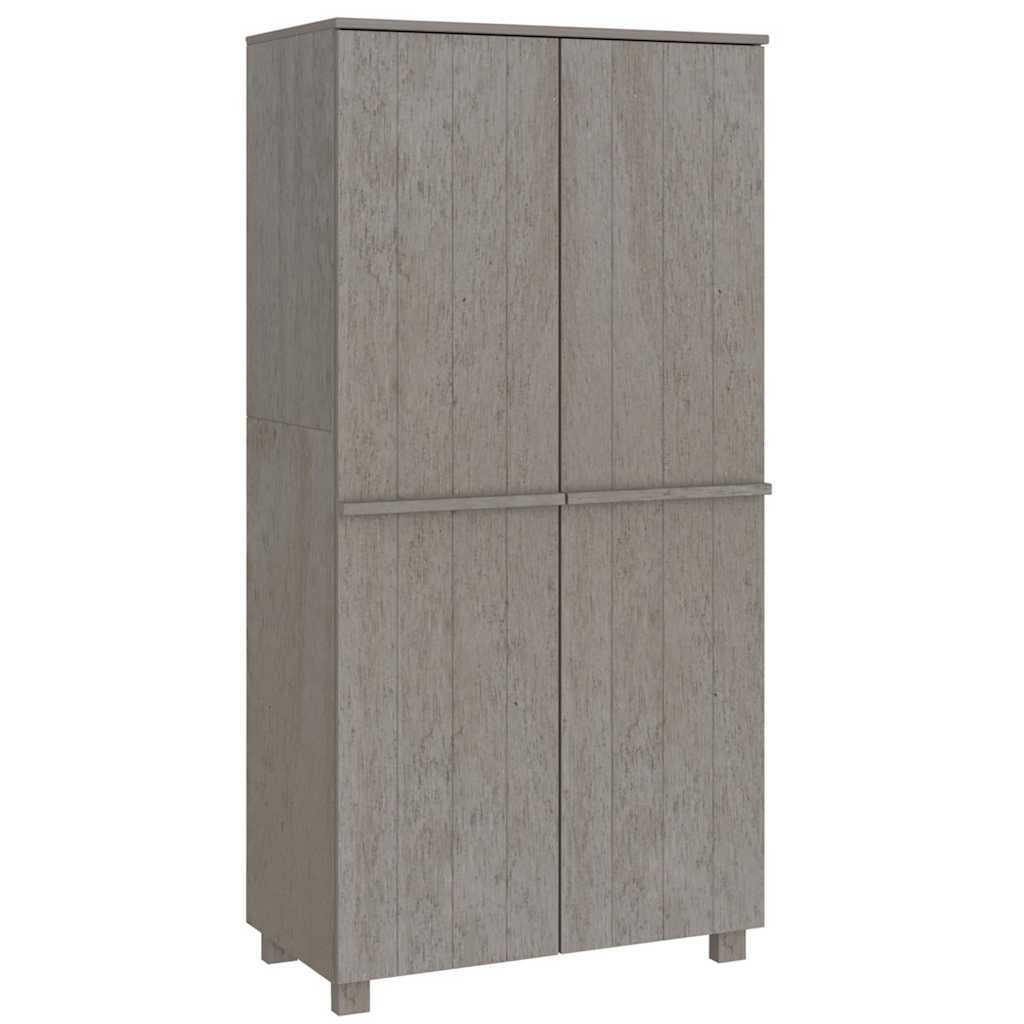 vidaXL Wardrobe | Light grey | Solid pinewood, MDF | 89x50x180 cm | Wardrobe 2