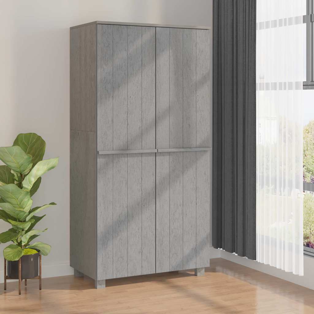 vidaXL Wardrobe | Light grey | Solid pinewood, MDF | 89x50x180 cm | Wardrobe 1