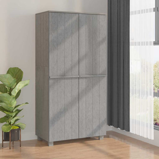 vidaXL Wardrobe | Light grey | Solid pinewood, MDF | 89x50x180 cm | Wardrobe 1