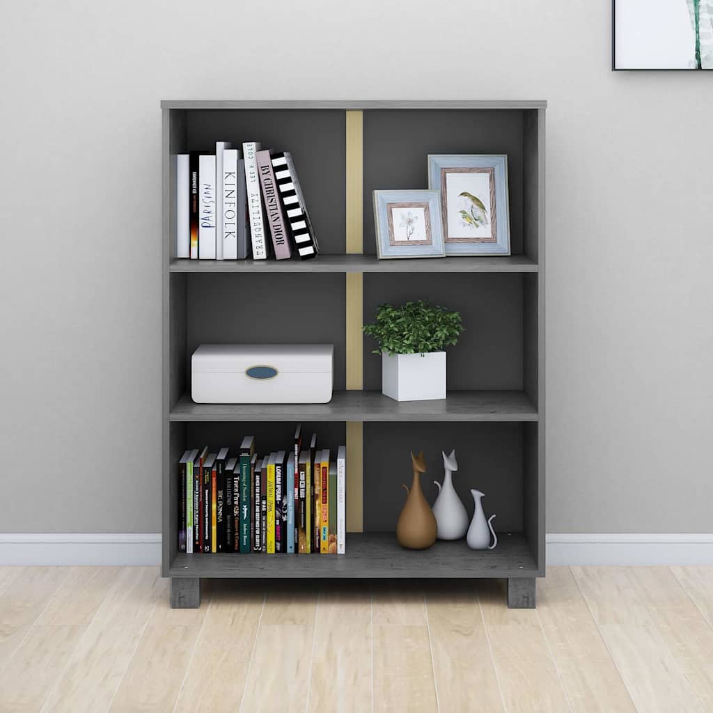vidaXL Book Cabinet | Dark grey | Solid pinewood, MDF | Medium | Book Cabinet 5