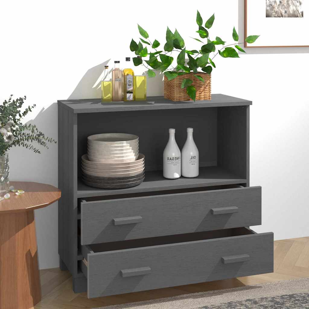 vidaXL Sideboard | Dark Grey | Solid Pine Wood | Medium | Sideboard 3