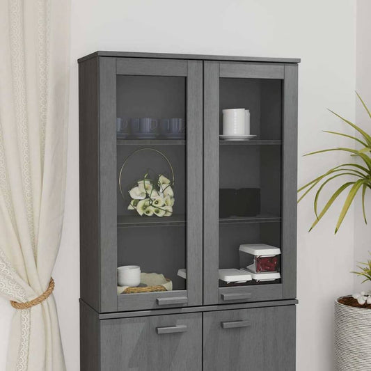 Top for Highboard"HAMAR" 85x35x100cm Solid Wood Pine Dark grey