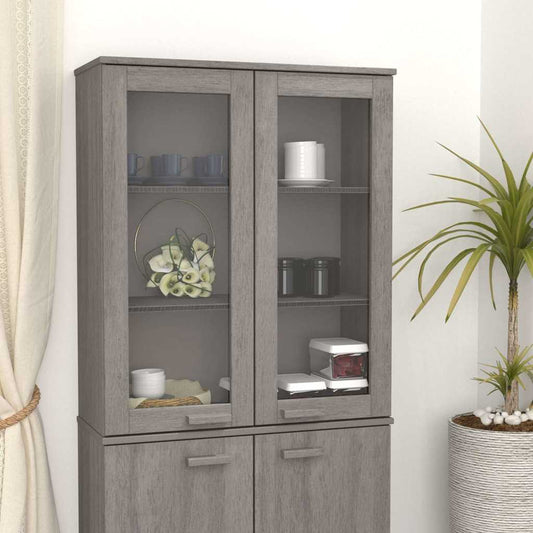vidaXL Top for Highboard"HAMAR" Light Grey 85x35x100cm Solid Wood Pine 1