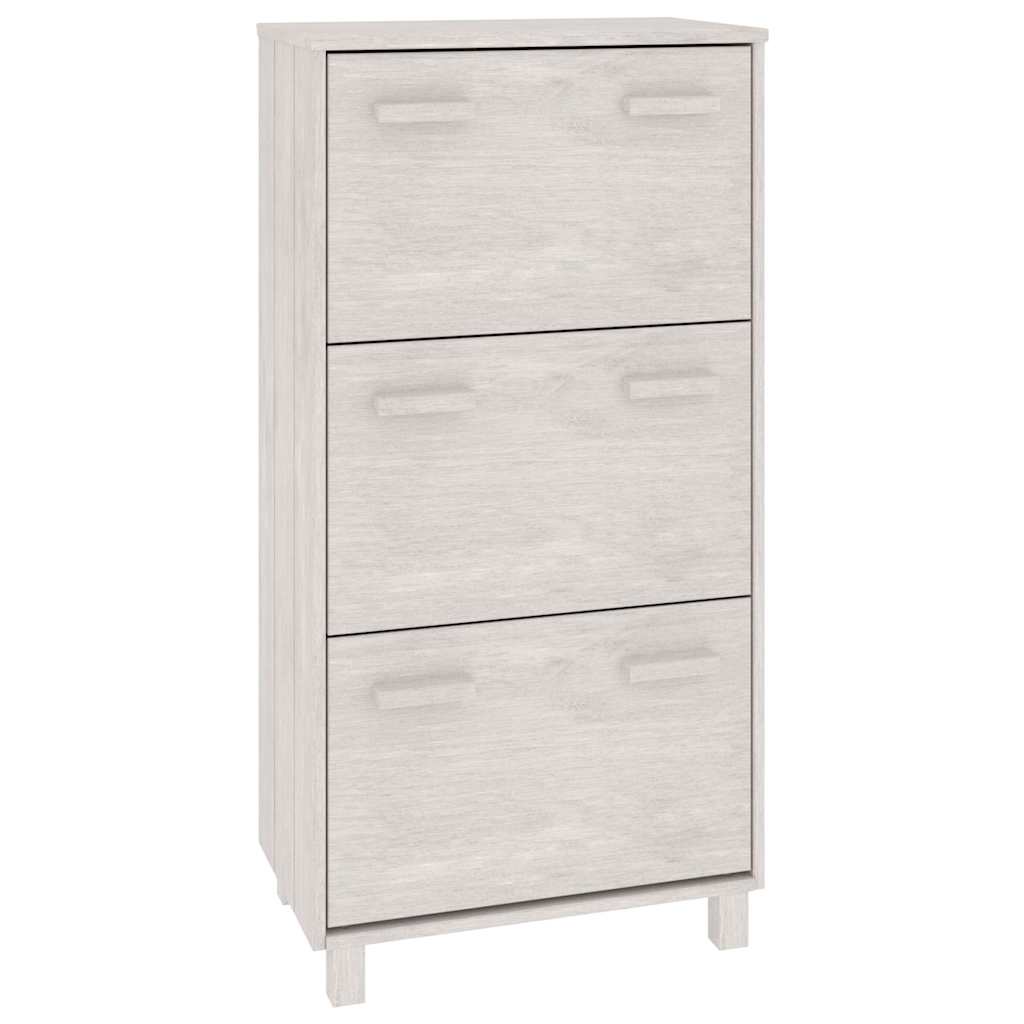 vidaXL Shoe Cabinet | White | Solid pinewood, MDF, plastic | Medium 2