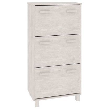 vidaXL Shoe Cabinet | White | Solid pinewood, MDF, plastic | Medium 2