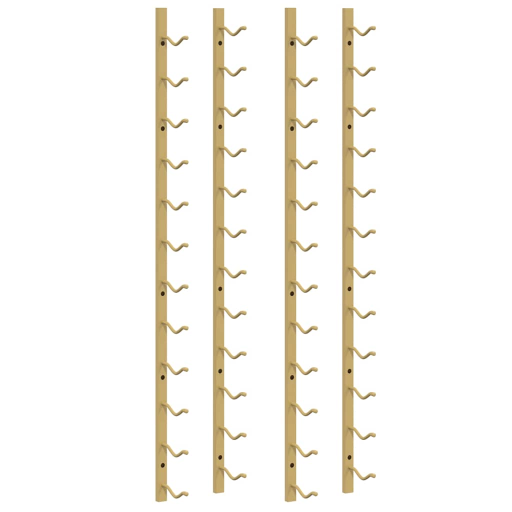 vidaXL Wall Mounted Wine Rack for 12 Bottles 2 pcs Gold Iron 2