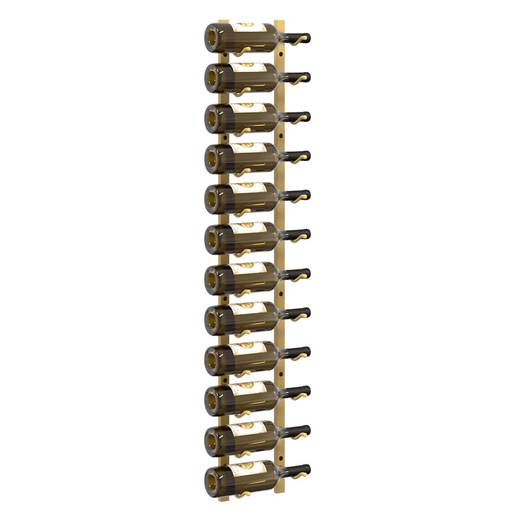 vidaXL Wall Mounted Wine Rack for 12 Bottles 2 pcs Gold Iron 4
