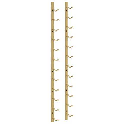 vidaXL Wall Mounted Wine Rack for 12 Bottles 2 pcs Gold Iron 5