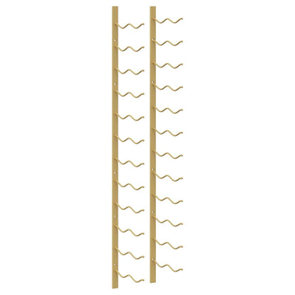 vidaXL Wall Mounted Wine Rack for 24 Bottles 2 pcs Gold Iron 5