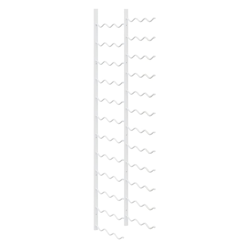 vidaXL Wall Mounted Wine Rack for 36 Bottles White Iron 2