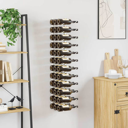 vidaXL Wall Mounted Wine Rack for 36 Bottles White Iron 3