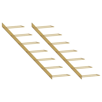 vidaXL Wall-mounted Wine Rack for 7 Bottles 2 pcs Gold Metal 2