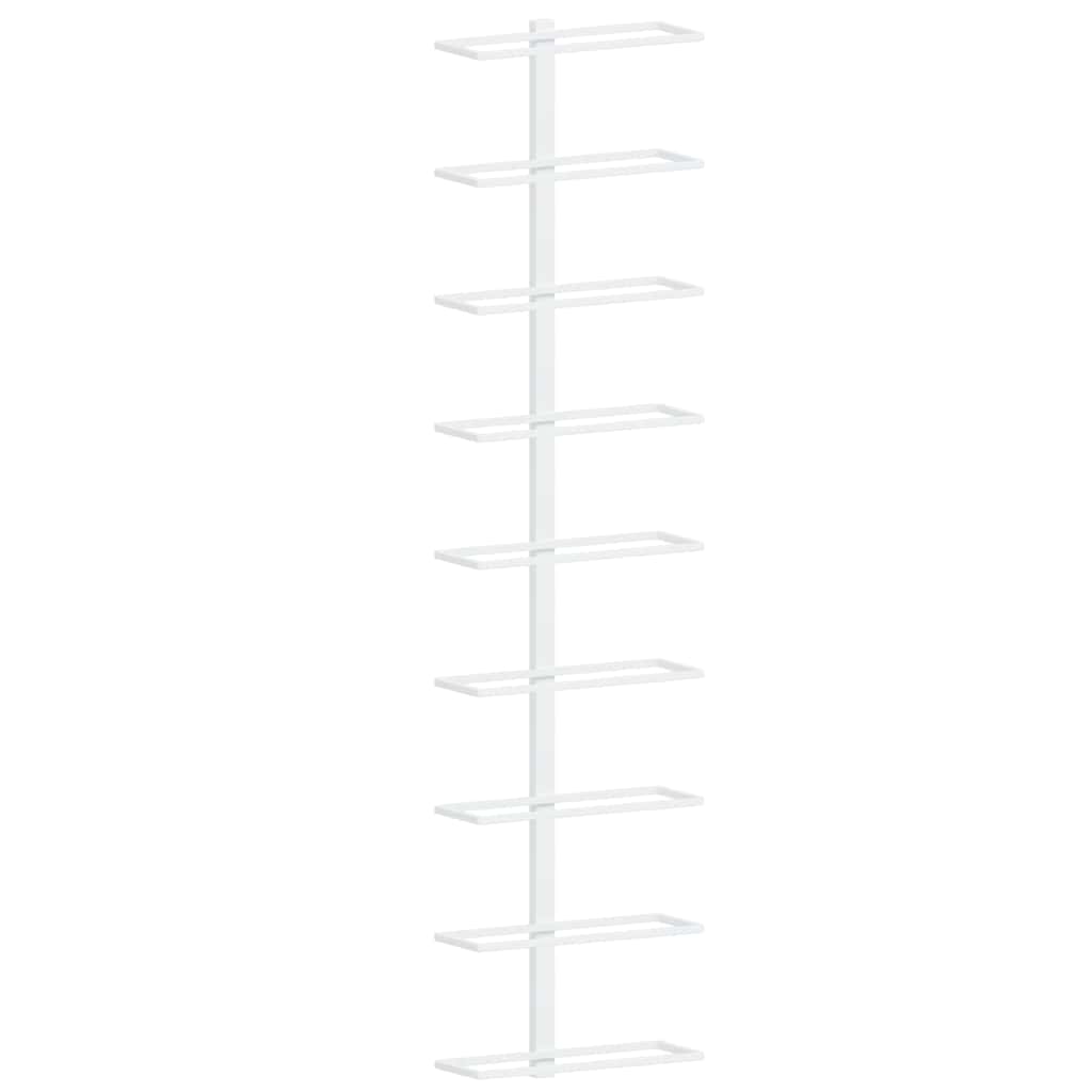 vidaXL Wall-mounted Wine Rack for 9 Bottles White Iron 2