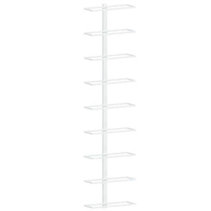 vidaXL Wall-mounted Wine Rack for 9 Bottles White Iron 2