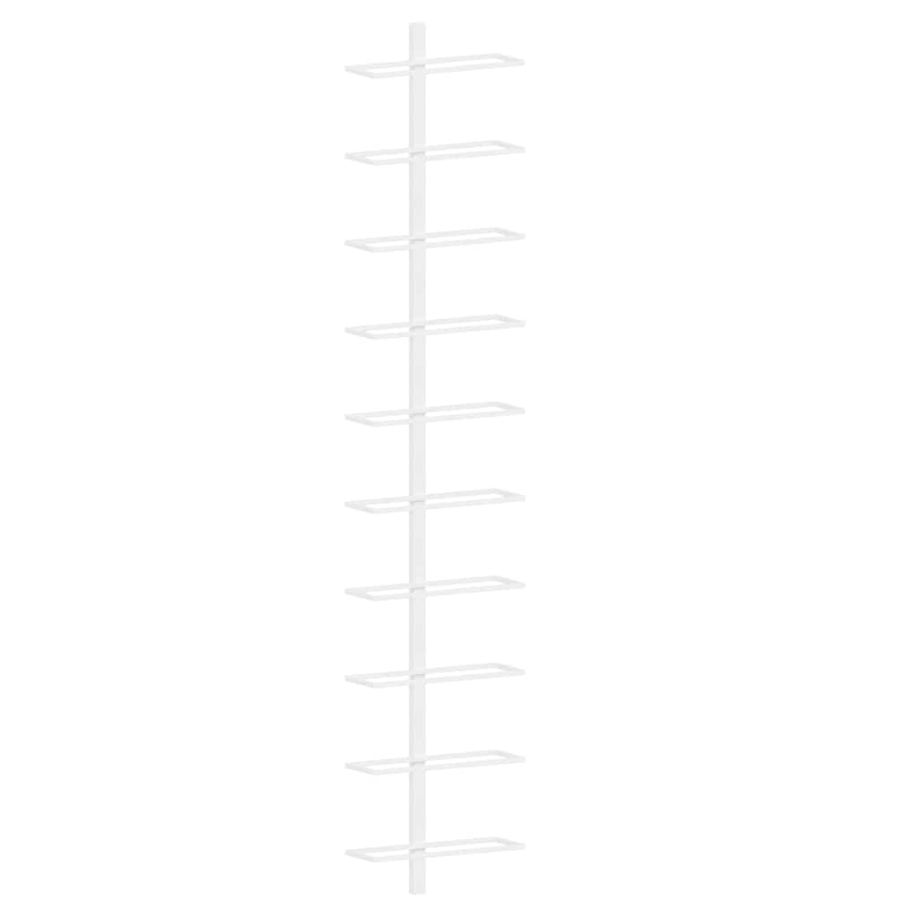 340904 vidaXL Wall-mounted Wine Rack for 10 Bottles White Metal 2