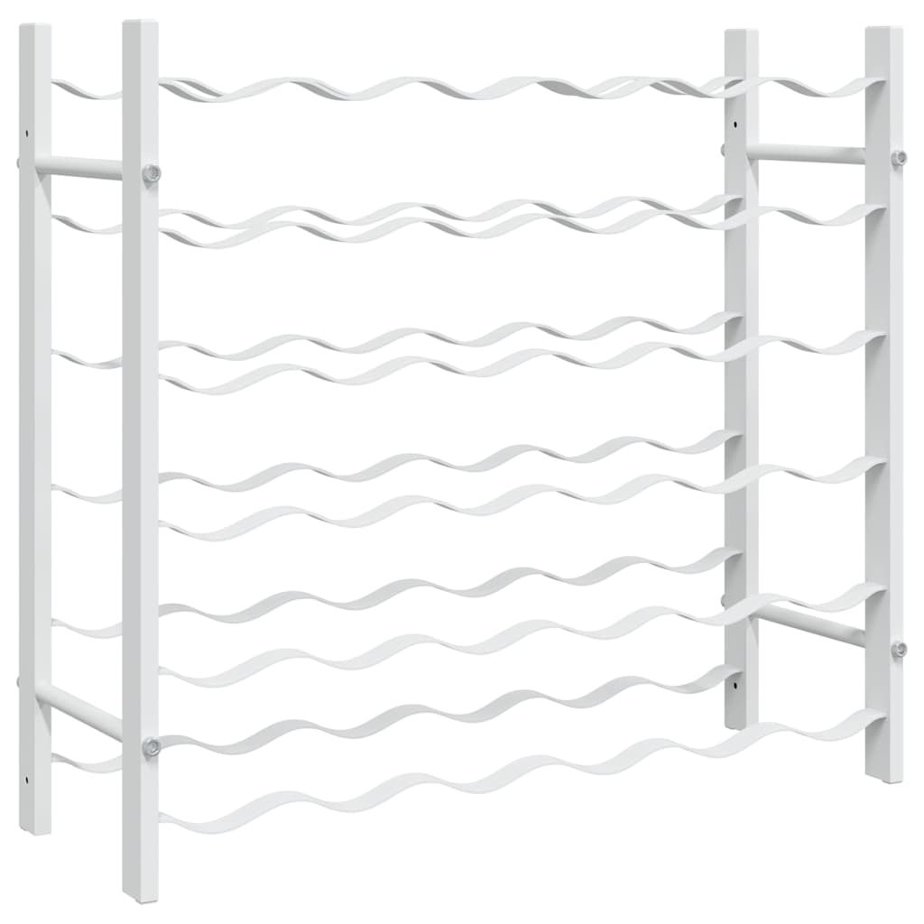 vidaXL Wine Rack for 36 Bottles White Metal 2