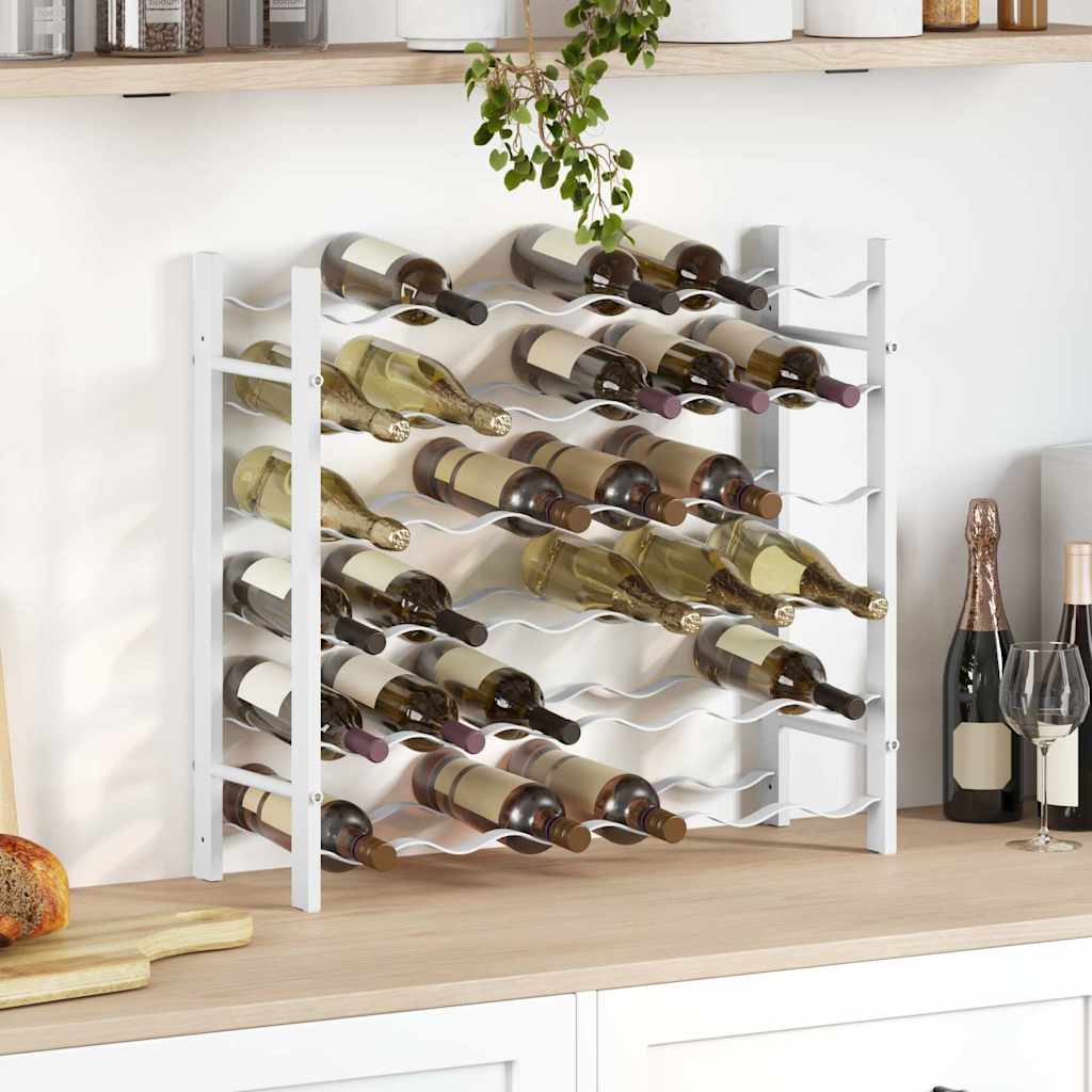 vidaXL Wine Rack for 36 Bottles White Metal 3