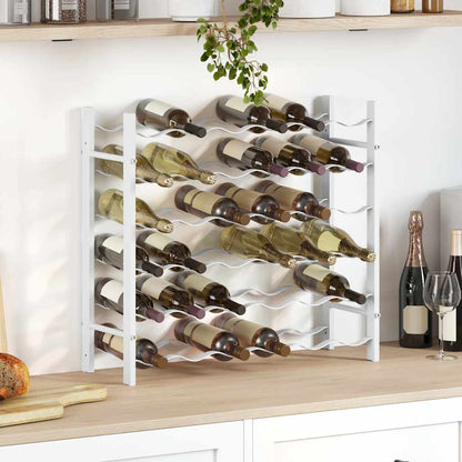 vidaXL Wine Rack for 36 Bottles White Metal 3