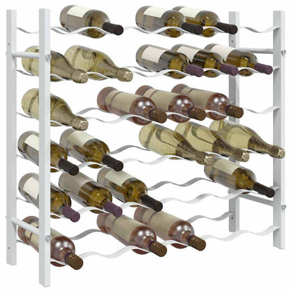 vidaXL Wine Rack for 36 Bottles White Metal 4