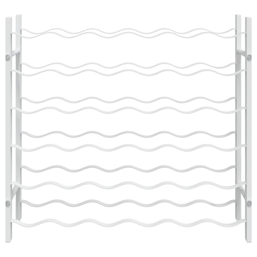 vidaXL Wine Rack for 36 Bottles White Metal 5