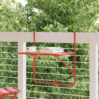 vidaXL Balcony Table Red 60x40 cm Steel 1