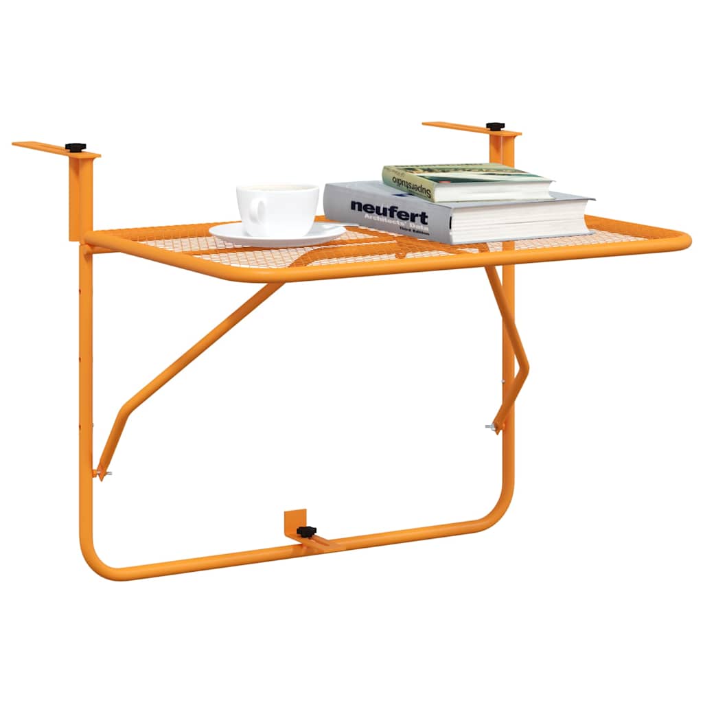 vidaXL Balcony Table Yellow 60x40 cm Steel 4