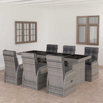 9 Piece Garden Dining Set with Cushions Poly Rattan 6