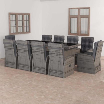 9 Piece Garden Dining Set with Cushions Poly Rattan 10