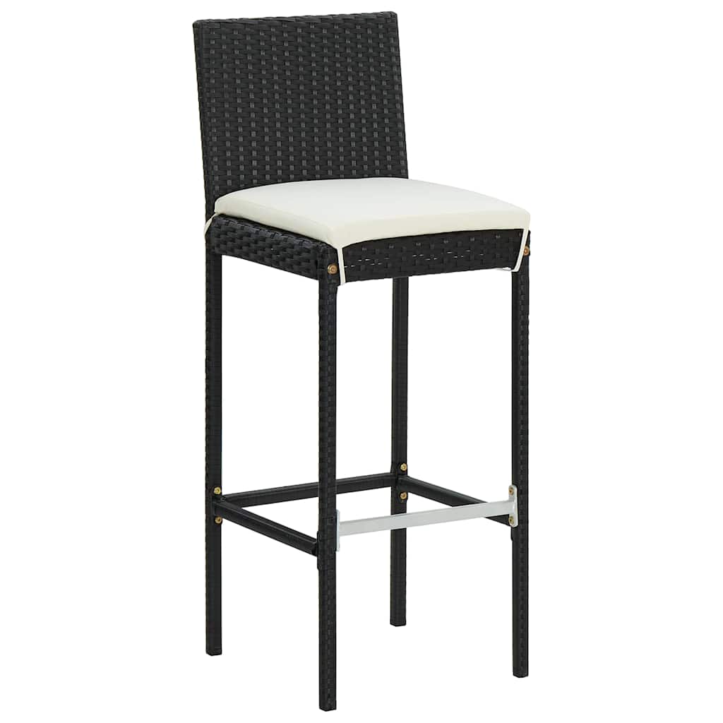 Garden Bar Cushions Poly Rattan Black