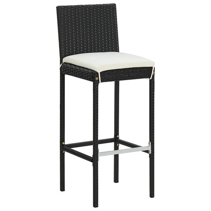 Garden Bar Cushions Poly Rattan Black