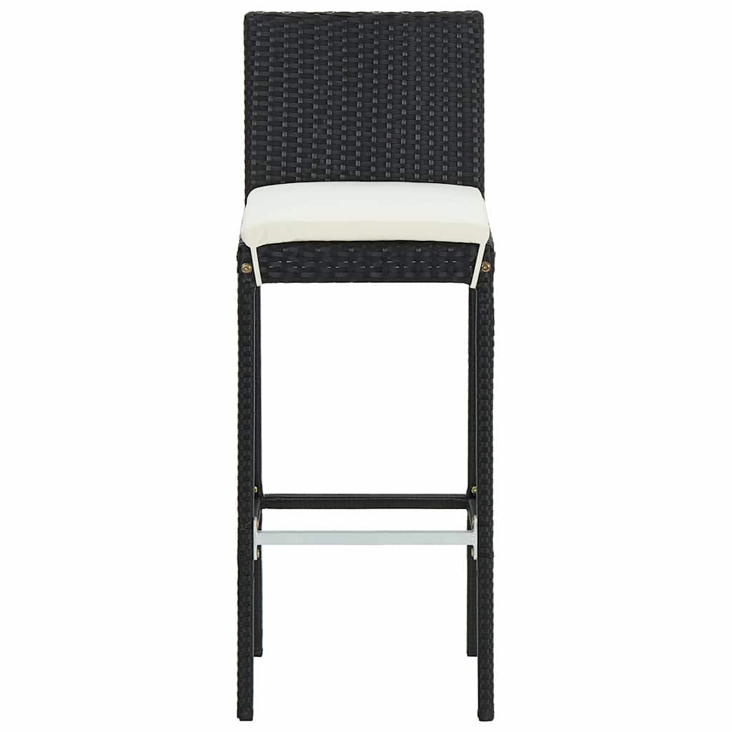 Garden Bar Cushions Poly Rattan Black
