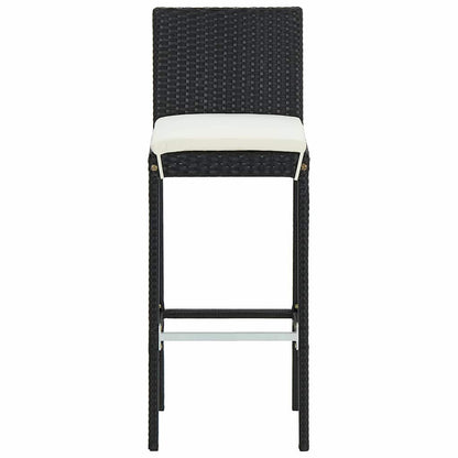 Garden Bar Cushions Poly Rattan Black