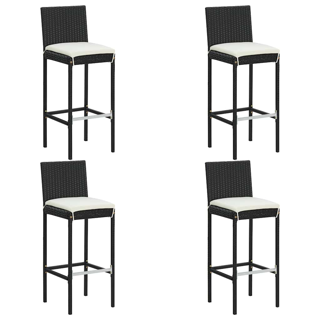 Garden Bar Cushions Poly Rattan Black